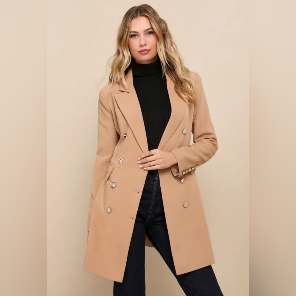 Captain's Blog Tan Double-Breasted Coat